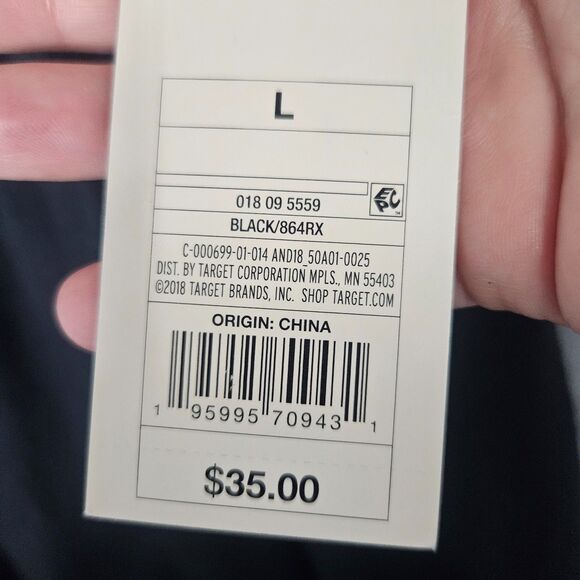 New Black Midi Dress L A New Day Whimseygoth Flutter Sleeves open Back Cottage - Picture 2 of 4